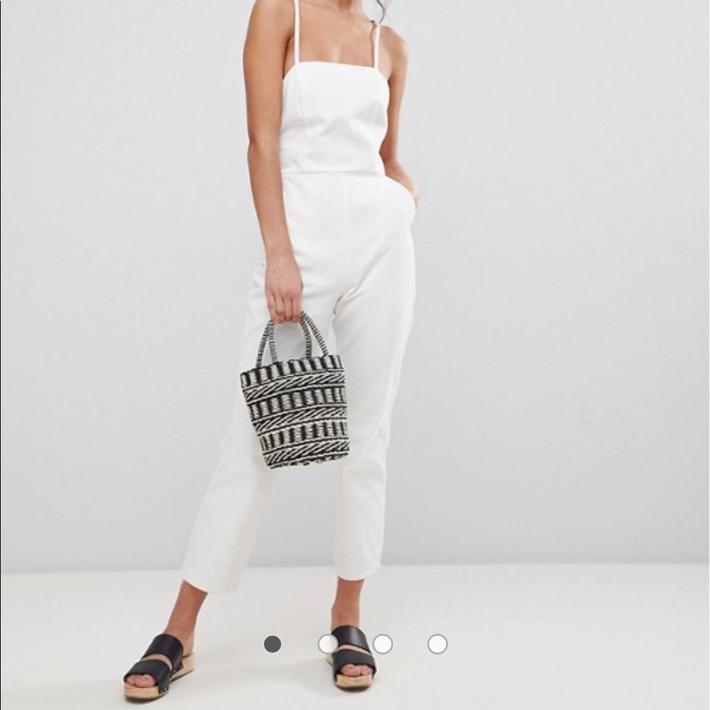 NWOT White denim jumpsuit